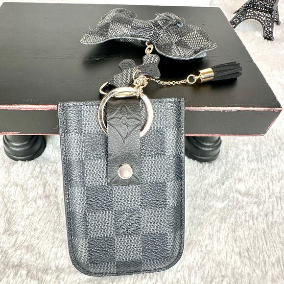 Louis Vuitton Damier Graphite black Card case keychain converted CUSTOM - Picture 4 of 16